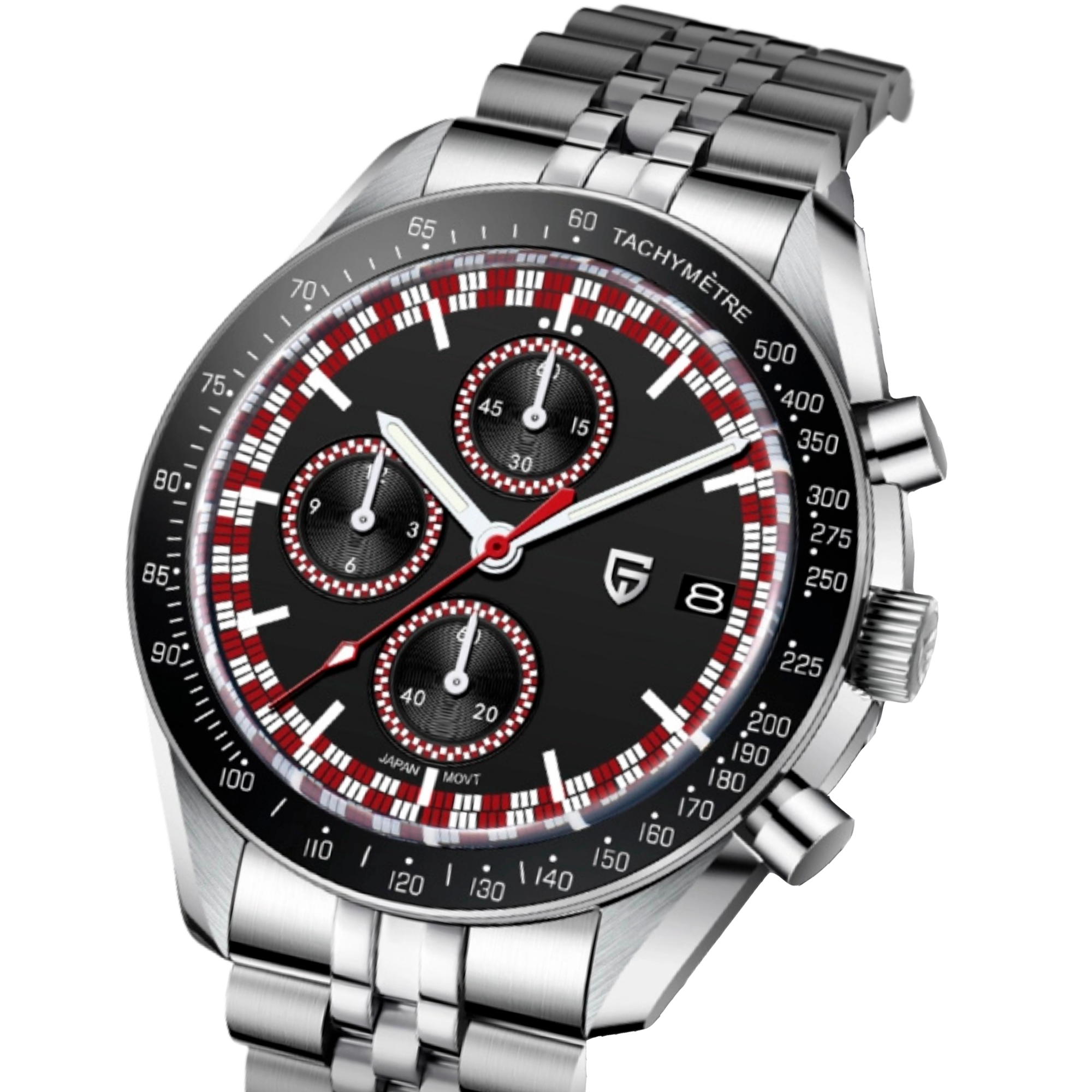PAGANI DESIGN 時計 ブラック/レッド ▶️ PD-1816 | VK67 Quartz Movement | Chronograph | Date