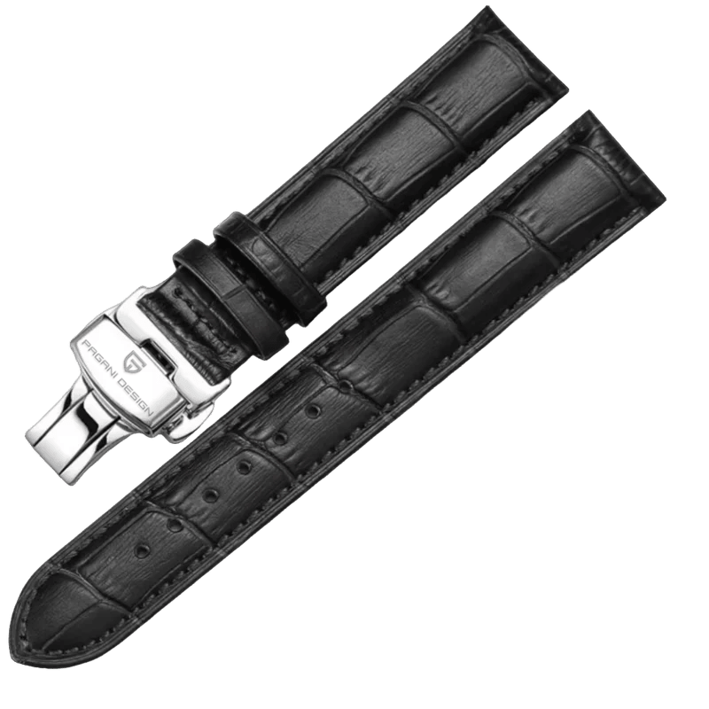 🎁 Genuine Leather Straps Set 20mm (100% off) – Black
